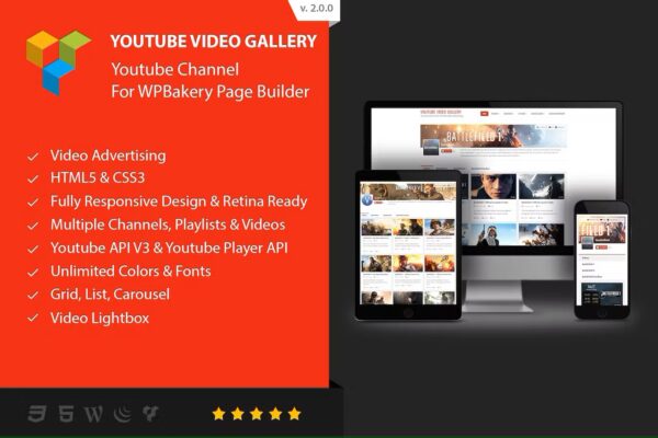 YouTube Gallery - Addon For WPBakery Page Builder - Image 2