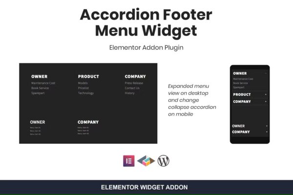 Accordion Footer Menu Widget For Elementor - Image 2
